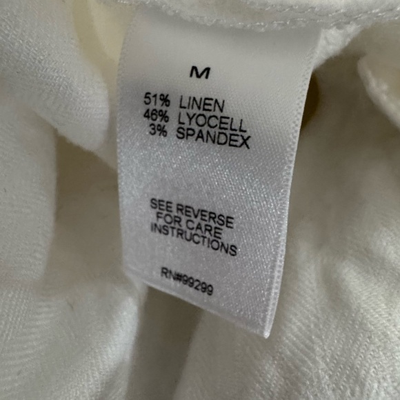 Evereve White linen blend Blazer Oversized Double-Breasted Sz m - Picture 12 of 13